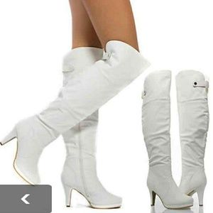 White over the knee boots
